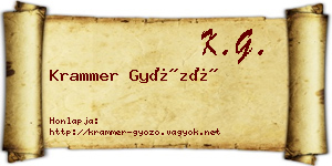 Krammer Győző névjegykártya